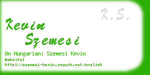 kevin szemesi business card